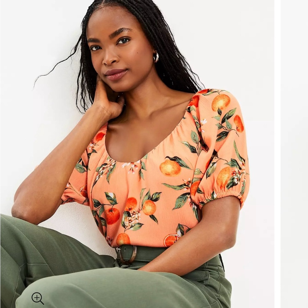 NWT Loft Orange Harvest Sweetheart Neck Blouse